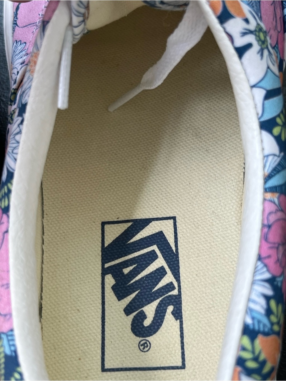 Vans Floral Canvas Low-Top Sneakers in Pink, Blue & Orange - Picture 9 of 16